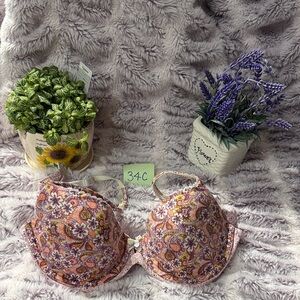 VS Floral Print Women's Bra - Pink